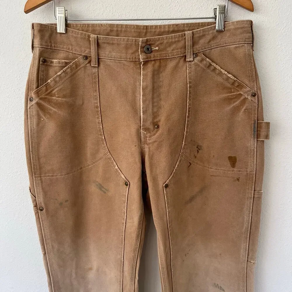 Vintage 90s / Y2K Polo Ralph Lauren Canvas Carpenter Pants // Size 34 x 34 - Picture 2 of 7